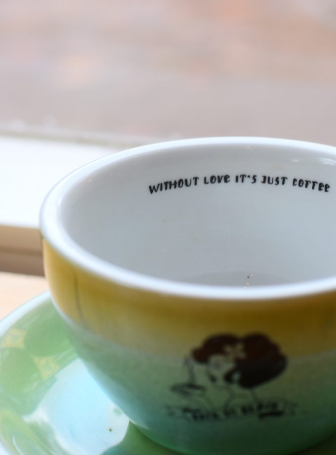 Green Back to Black Latte cup & saucer